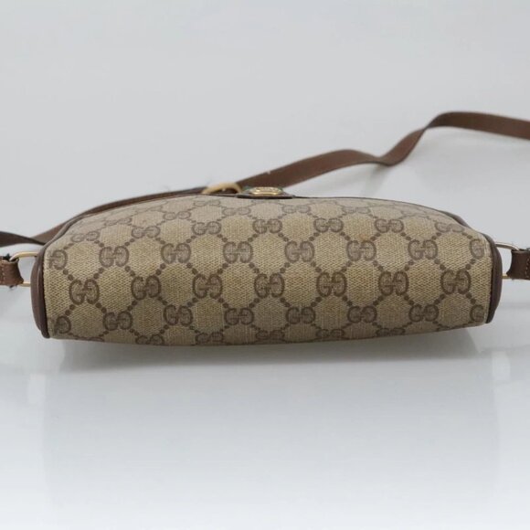 GUCCI GG Supreme Web Sherry Line Shoulder Bag PVC Beige - Picture 8 of 16